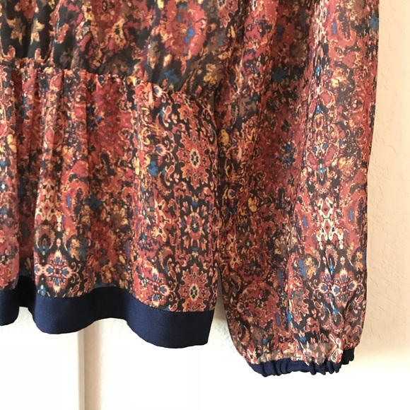 ANTHRO Sanctuary Pleated long sleeve brown boho - Picture 8 of 8